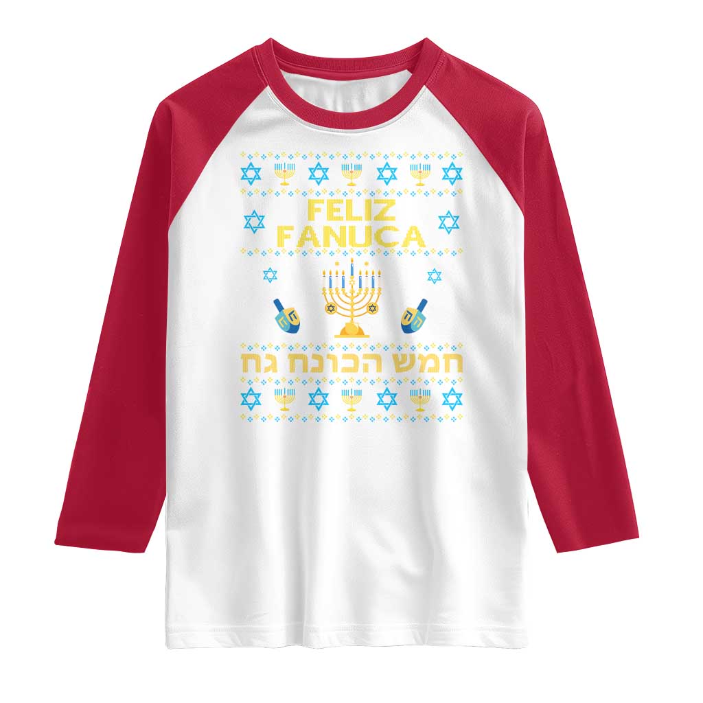 Funny Hanukkah Raglan Shirt Feliz Januca Ladino Jewish Sephardic