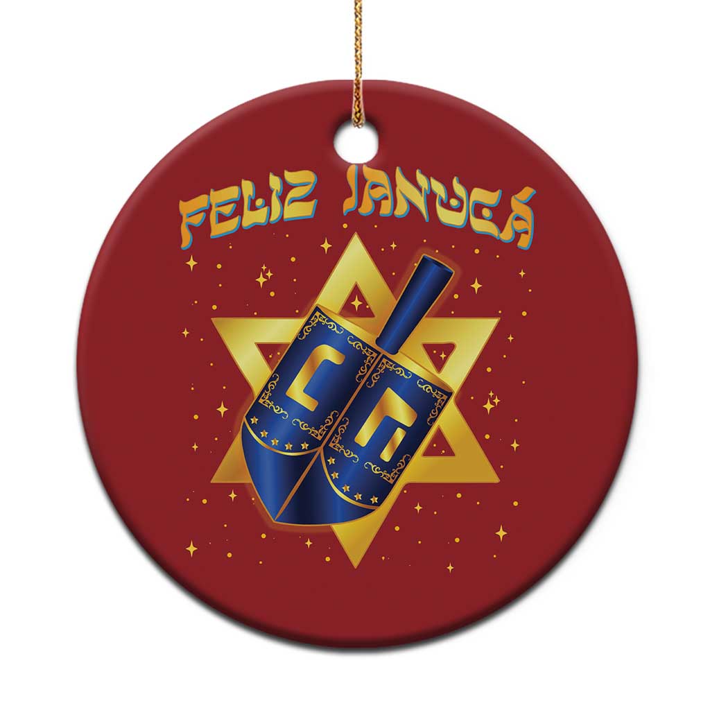 Funny Hanukkah Christmas Ornament Feliz Januca Jewish Sephardic Ladino - Wonder Print Shop