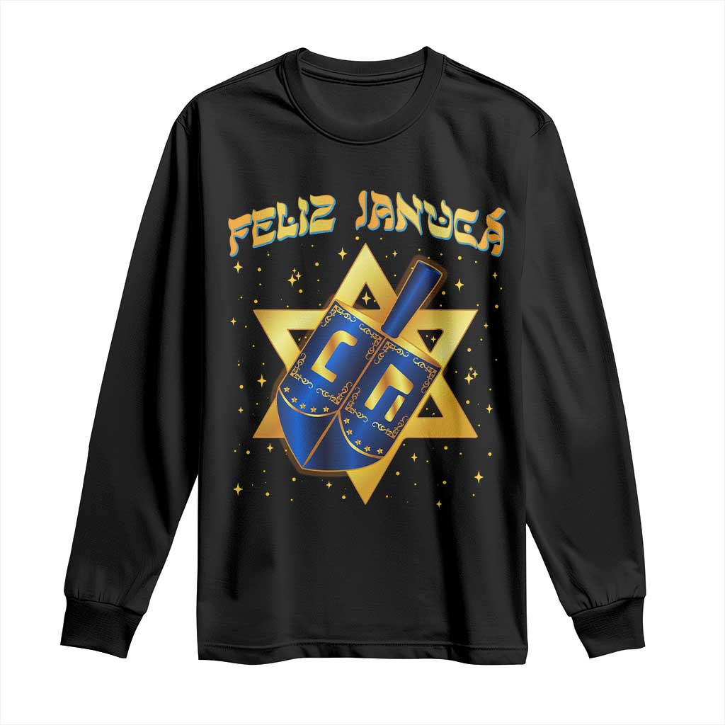 Funny Hanukkah Long Sleeve Shirt Feliz Januca Jewish Sephardic Ladino