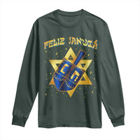 Funny Hanukkah Long Sleeve Shirt Feliz Januca Jewish Sephardic Ladino