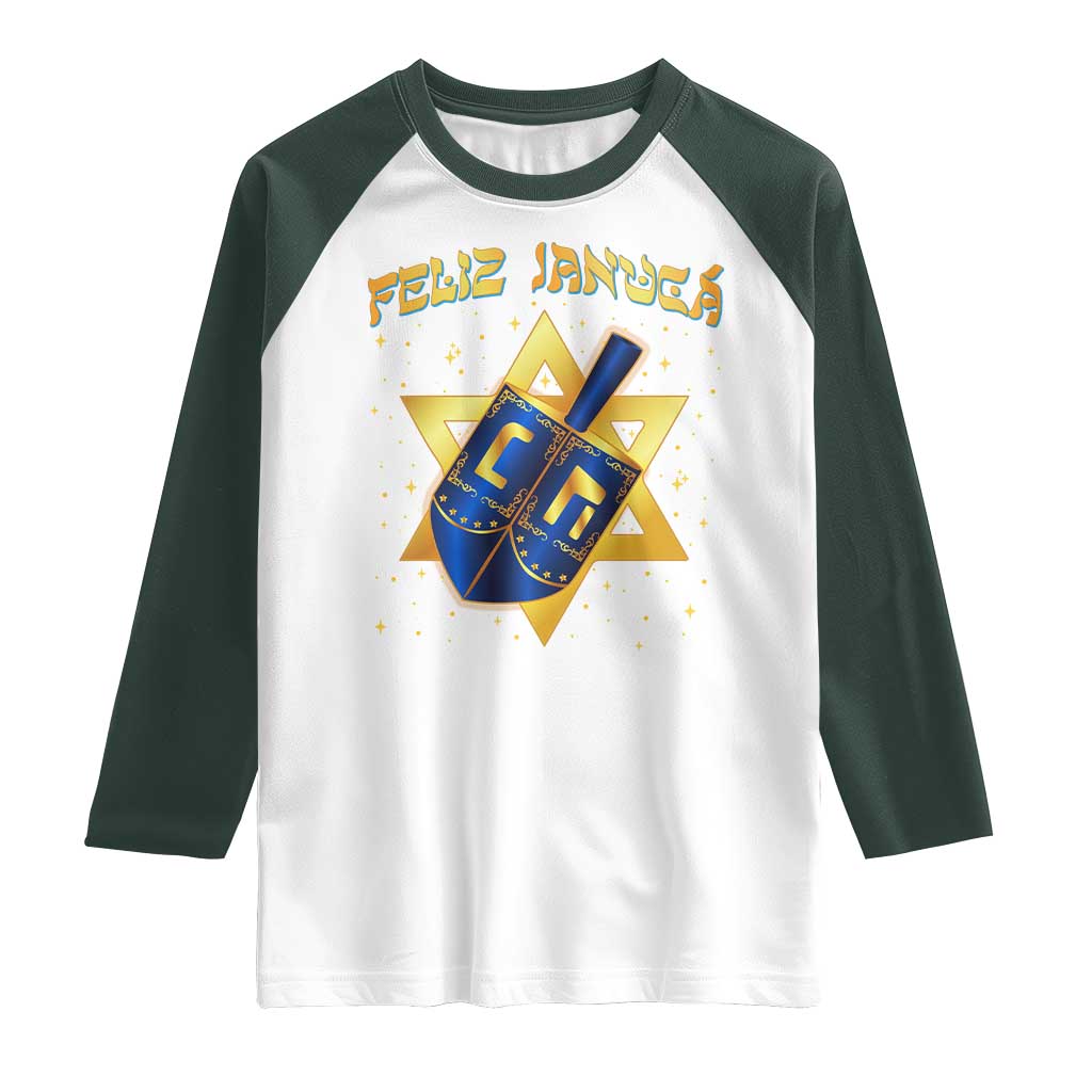 Funny Hanukkah Raglan Shirt Feliz Januca Jewish Sephardic Ladino