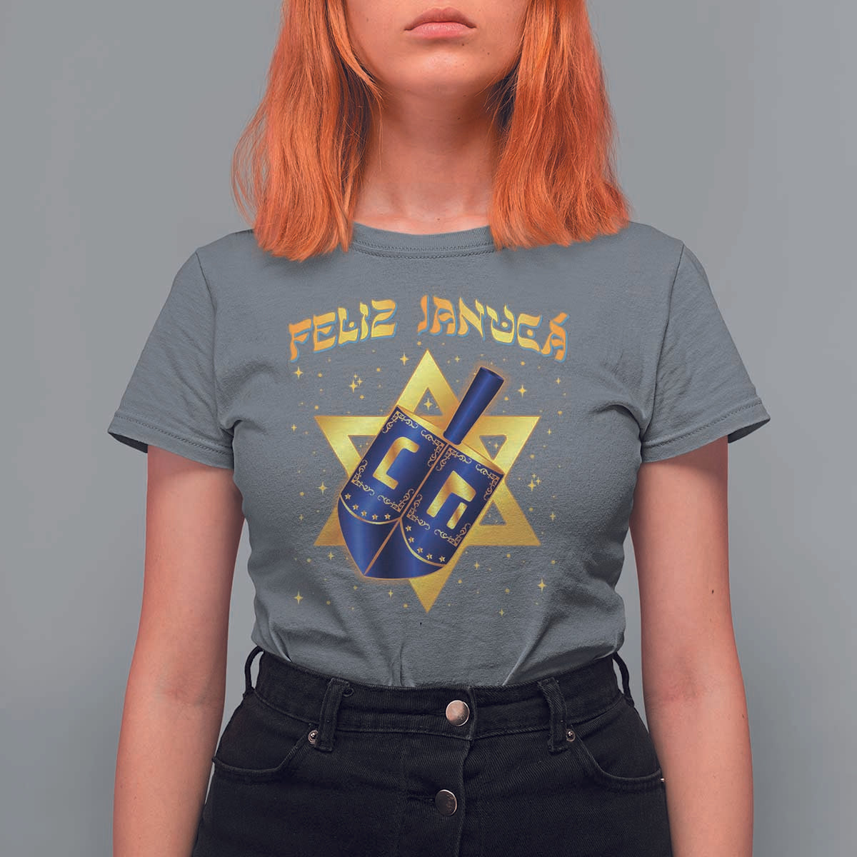 Funny Hanukkah T Shirt For Women Feliz Januca Jewish Sephardic Ladino - Wonder Print Shop