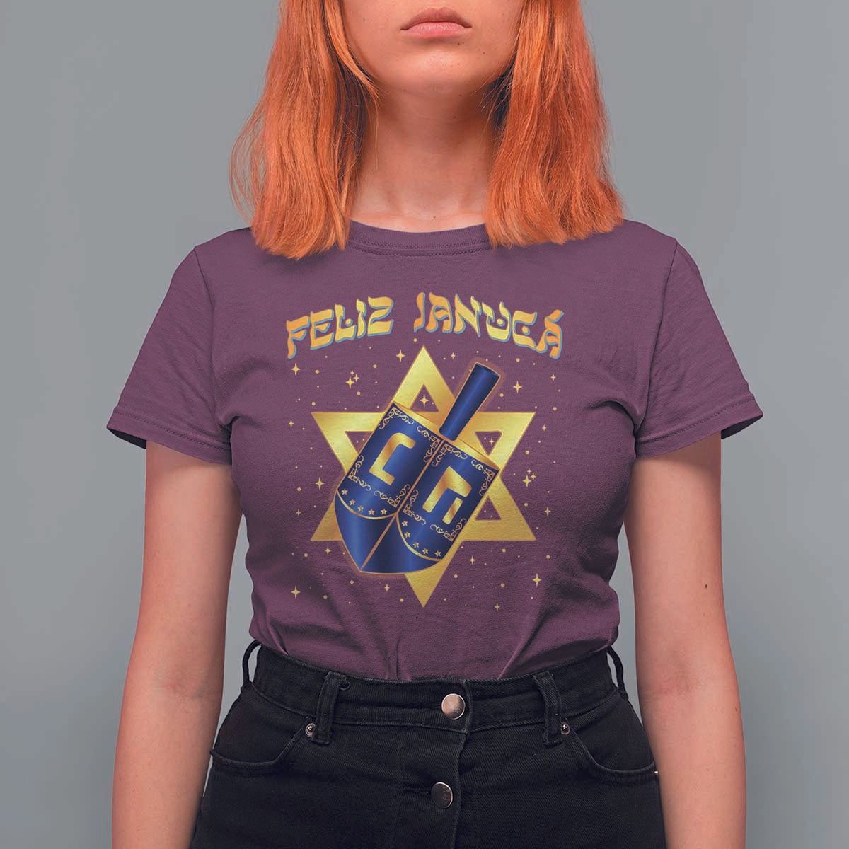 Funny Hanukkah T Shirt For Women Feliz Januca Jewish Sephardic Ladino - Wonder Print Shop