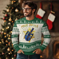 Funny Hanukkah Ugly Christmas Sweater Feliz Januca Jewish Sephardic Ladino - Wonder Print Shop