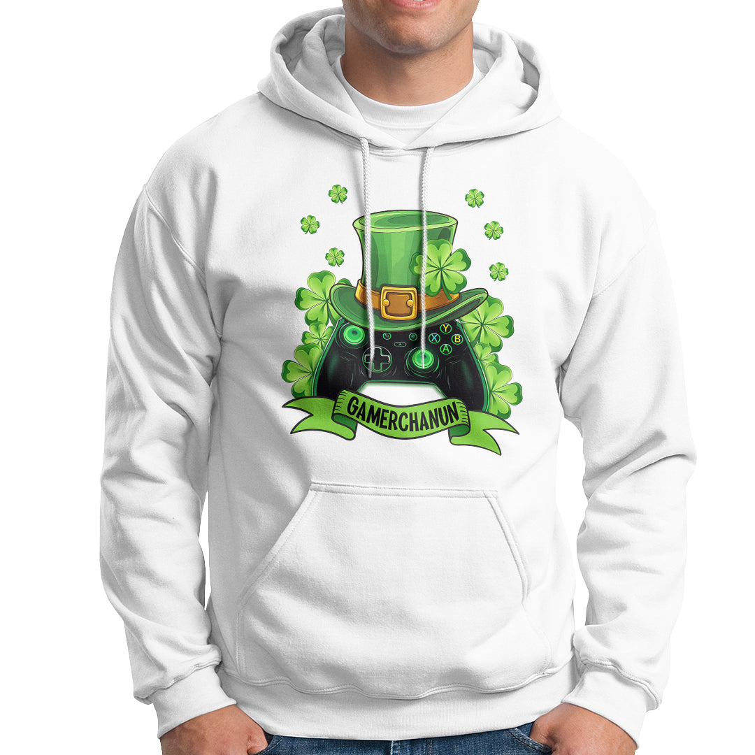 St. Patrick's Day Hoodie Gamerchaun Video Game Funny Lucky Gamer - Wonder Print Shop