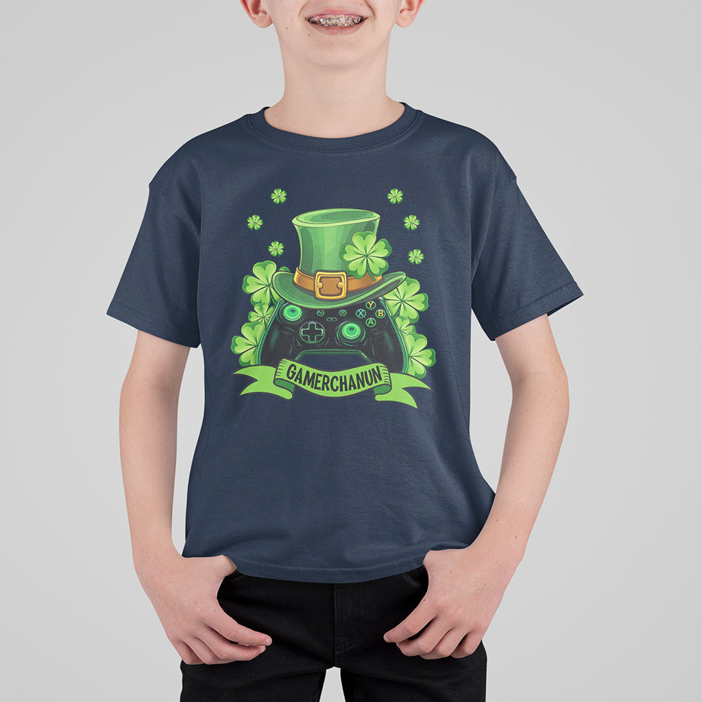 St. Patrick's Day T Shirt For Kid Gamerchaun Video Game Funny Lucky Gamer - Wonder Print Shop
