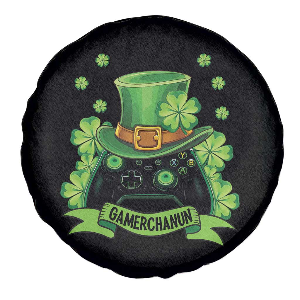 St Patrick's Day Spare Tire Cover Gamerchaun Video Game Funny Lucky Gamer