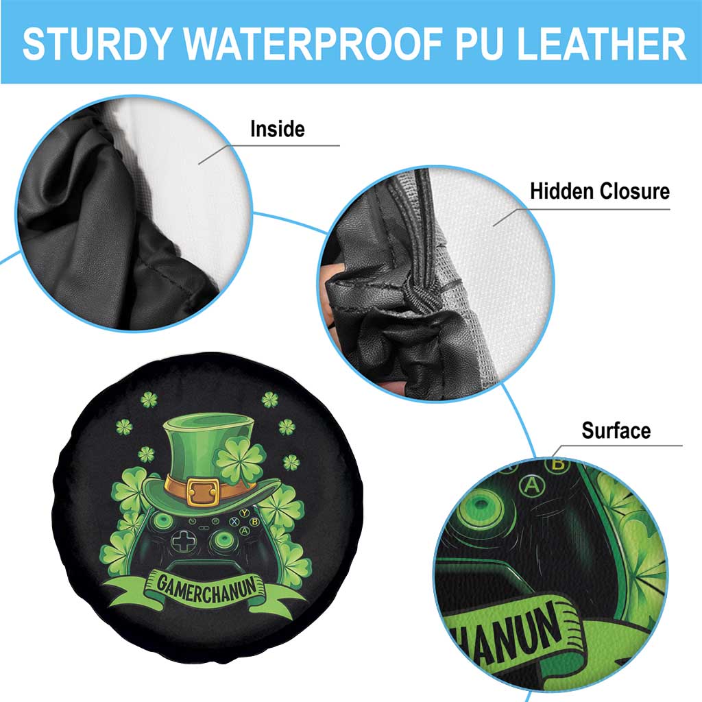 St Patrick's Day Spare Tire Cover Gamerchaun Video Game Funny Lucky Gamer