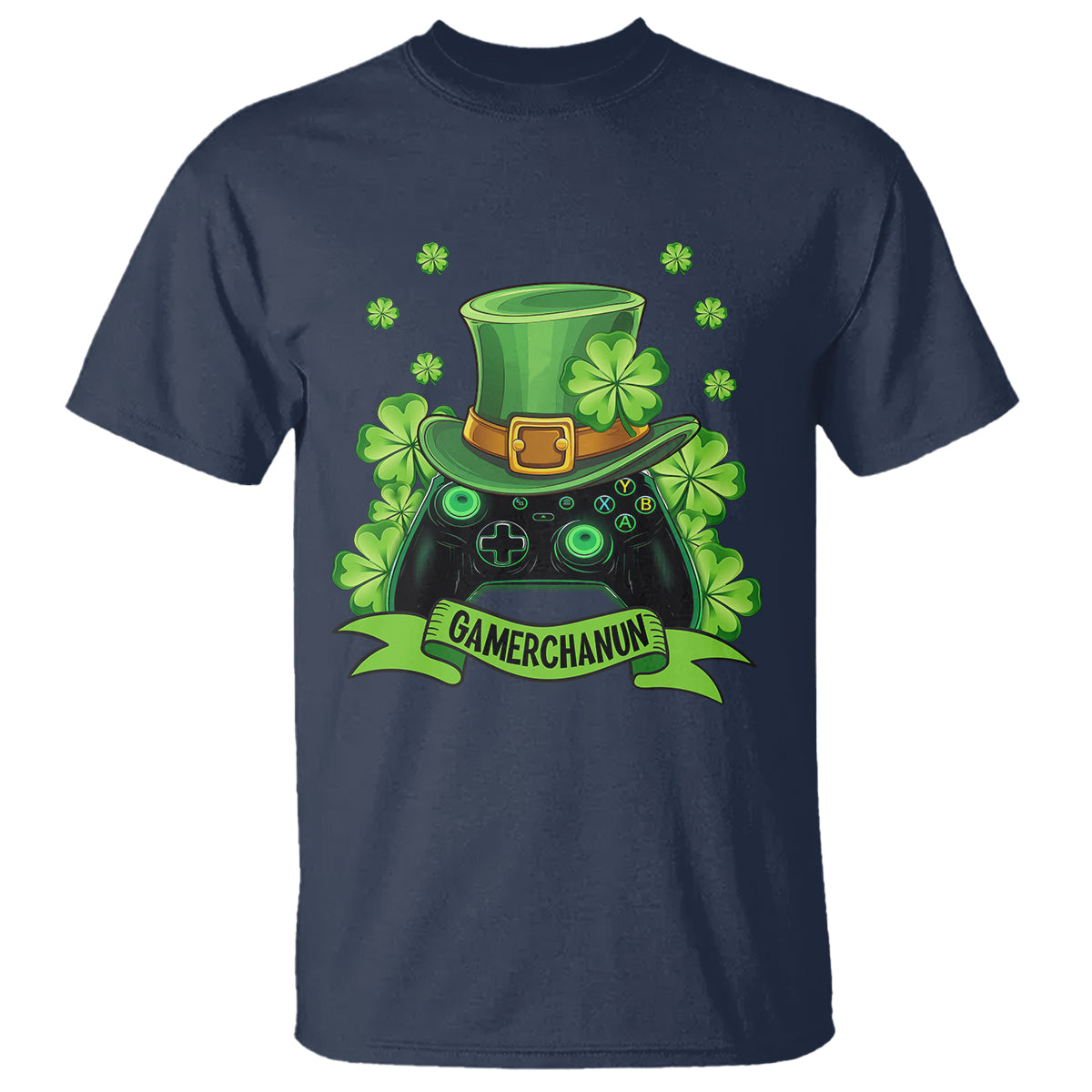 St. Patrick's Day T Shirt Gamerchaun Video Game Funny Lucky Gamer - Wonder Print Shop
