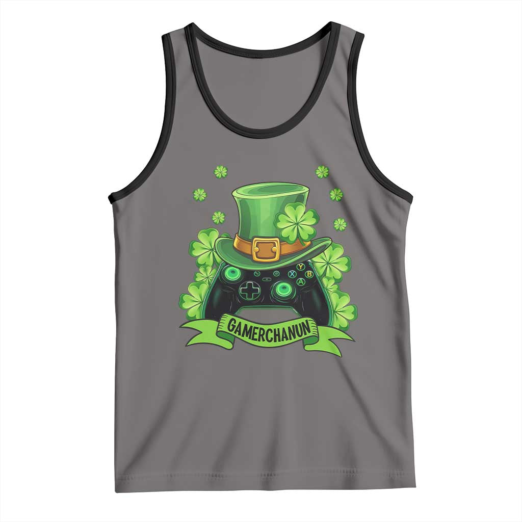 St Patrick's Day Tank Top Gamerchaun Video Game Funny Lucky Gamer