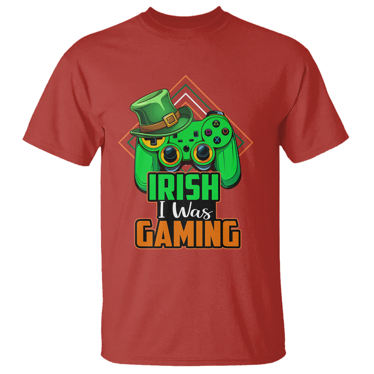 St. Patrick's Day T Shirt Irish I Was Gaming Funny Lucky Shamrocks Gamer - Wonder Print Shop