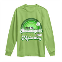 Funny St Patrick's Day Long Sleeve Shirt Prone To Shenanigans And Malarkey