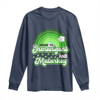 Funny St Patrick's Day Long Sleeve Shirt Prone To Shenanigans And Malarkey