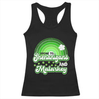 Funny St Patrick's Day Racerback Tank Top Prone To Shenanigans And Malarkey