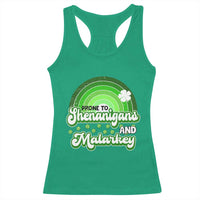Funny St Patrick's Day Racerback Tank Top Prone To Shenanigans And Malarkey