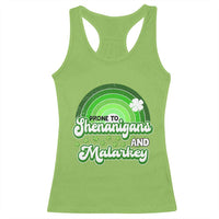 Funny St Patrick's Day Racerback Tank Top Prone To Shenanigans And Malarkey