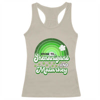 Funny St Patrick's Day Racerback Tank Top Prone To Shenanigans And Malarkey