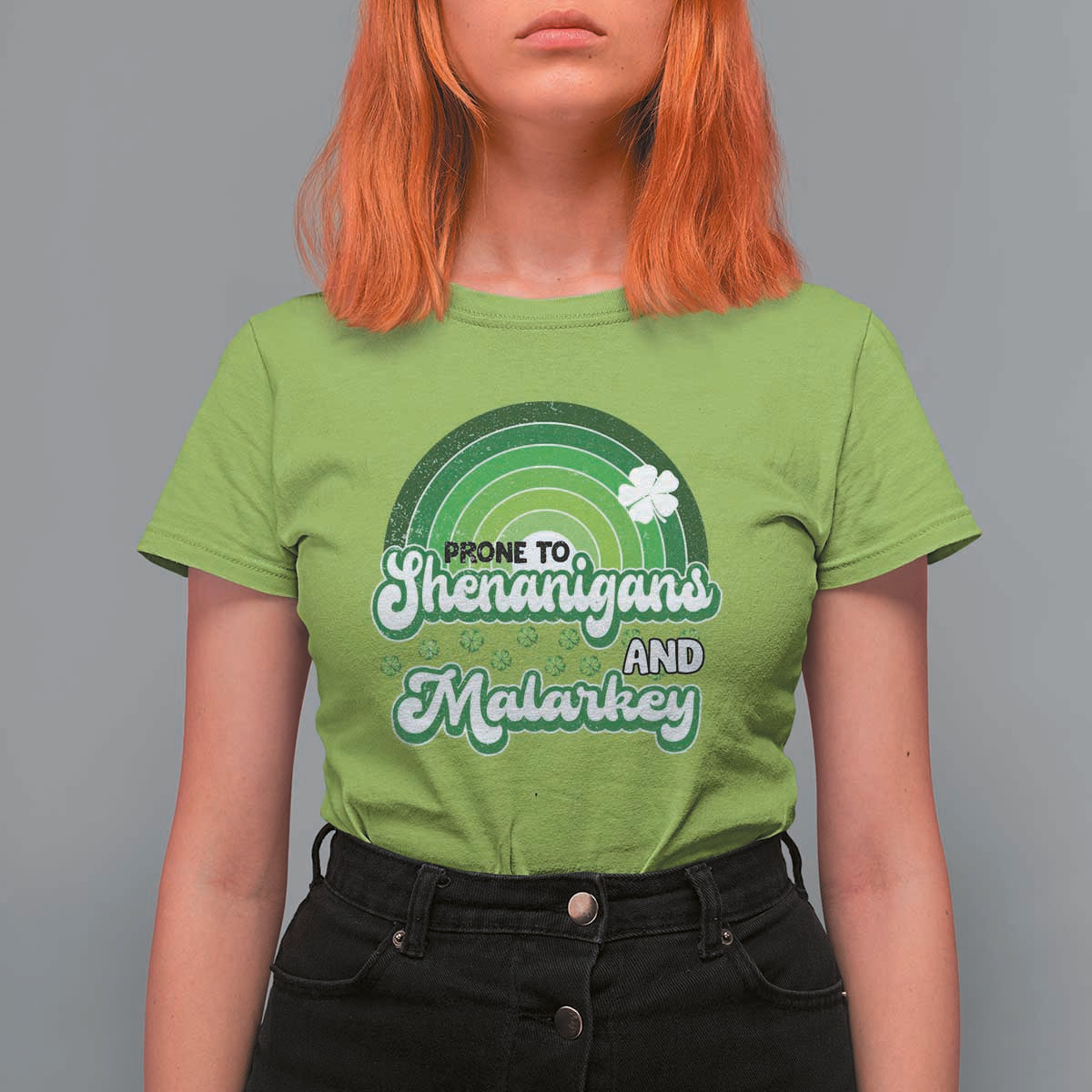 Funny St Patrick's Day T Shirt For Women Prone To Shenanigans And Malarkey - Wonder Print Shop