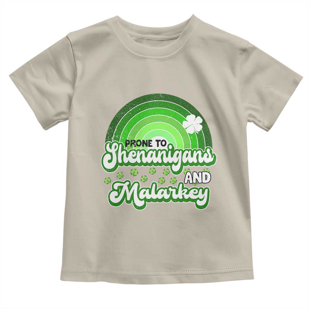 Funny St Patrick's Day Toddler T Shirt Prone To Shenanigans And Malarkey