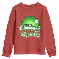 Funny St Patrick's Day Youth Sweatshirt Prone To Shenanigans And Malarkey