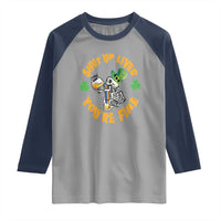St Patrick's Day Raglan Shirt Beer Drinking Skeleton Shut Up Liver You're Fine
