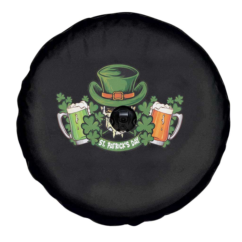 St Patrick's Day Spare Tire Cover Irish Beer Funny Skeleton Drinking