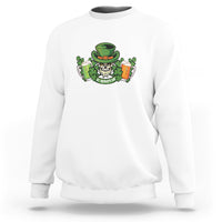 St. Patrick's Day Sweatshirt Irish Beer Funny Skeleton Drinking - Wonder Print Shop