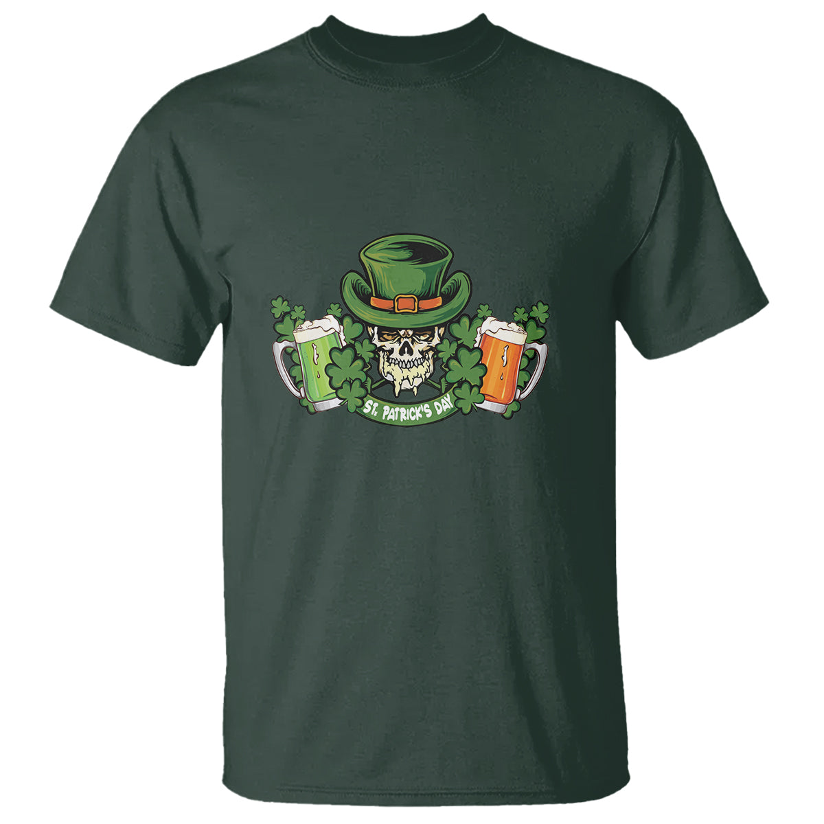 St. Patrick's Day T Shirt Irish Beer Funny Skeleton Drinking - Wonder Print Shop