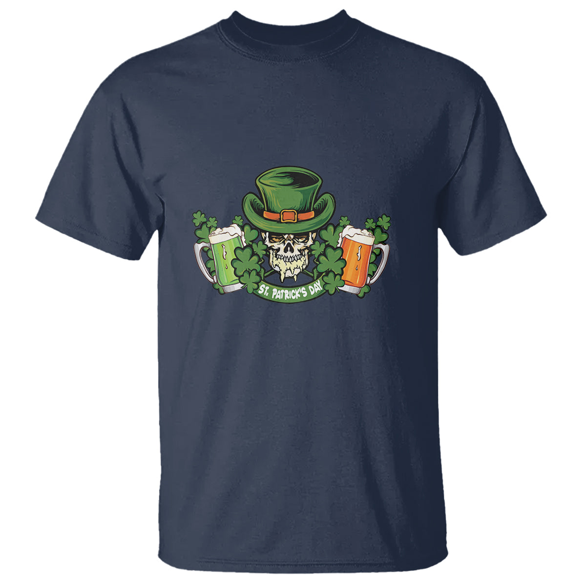 St. Patrick's Day T Shirt Irish Beer Funny Skeleton Drinking - Wonder Print Shop