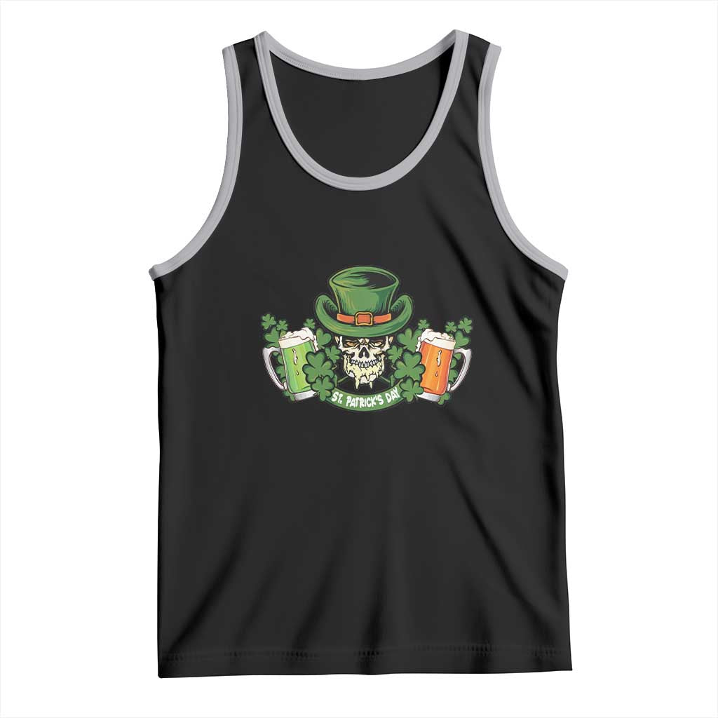 St Patrick's Day Tank Top Irish Beer Funny Skeleton Drinking