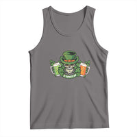 St Patrick's Day Tank Top Irish Beer Funny Skeleton Drinking