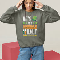 St. Patrick's Day Couple Matching Sweatshirt He's My Drunker Half - Wonder Print Shop