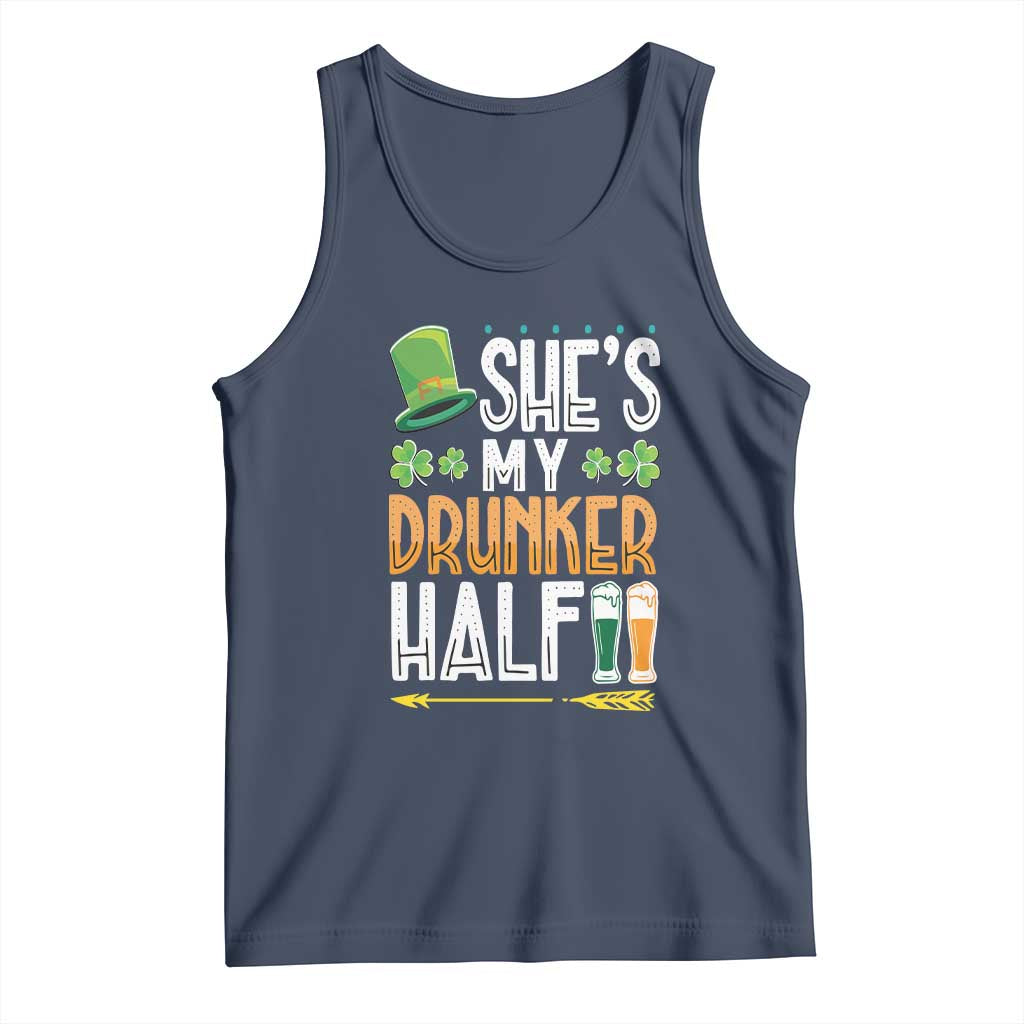 St Patrick's Day Couple Matching Tank Top She's My Drunker Half