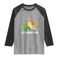 St Patrick's Day Raglan Shirt Happy St.Catrick's Lucky Cat Shamrock Hat