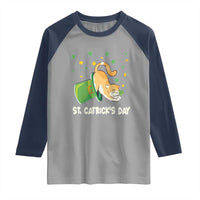 St Patrick's Day Raglan Shirt Happy St.Catrick's Lucky Cat Shamrock Hat