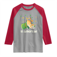 St Patrick's Day Raglan Shirt Happy St.Catrick's Lucky Cat Shamrock Hat