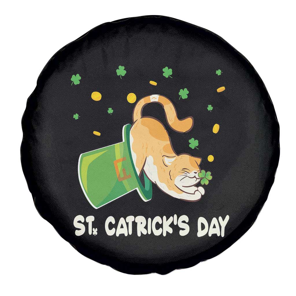 St Patrick's Day Spare Tire Cover Happy St.Catrick's Lucky Cat Shamrock Hat