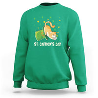 Happy St.Catrick's Patrick's Day Lucky Cat Shamrock Hat Sweatshirt - Wonder Print Shop