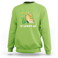 Happy St.Catrick's Patrick's Day Lucky Cat Shamrock Hat Sweatshirt - Wonder Print Shop