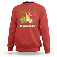 Happy St.Catrick's Patrick's Day Lucky Cat Shamrock Hat Sweatshirt - Wonder Print Shop