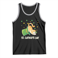 St Patrick's Day Tank Top Happy St.Catrick's Lucky Cat Shamrock Hat
