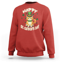 Happy St.Catrick's Patrick's Day Lucky Cat Shamrock Sweatshirt - Wonder Print Shop