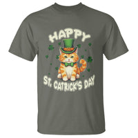 St.Patrick's Day T Shirt Happy St.Catrick's Lucky Cat Shamrock Cute Kitty - Wonder Print Shop