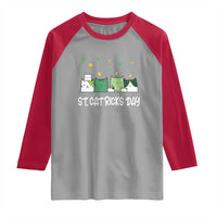 St Patrick's Day Cat Lover Raglan Shirt Happy St.Catrick's Lucky Family Cats Shamrock