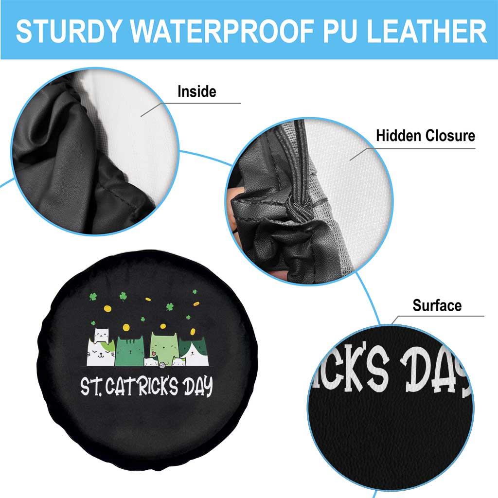 St Patrick's Day Cat Lover Spare Tire Cover Happy St.Catrick's Lucky Family Cats Shamrock