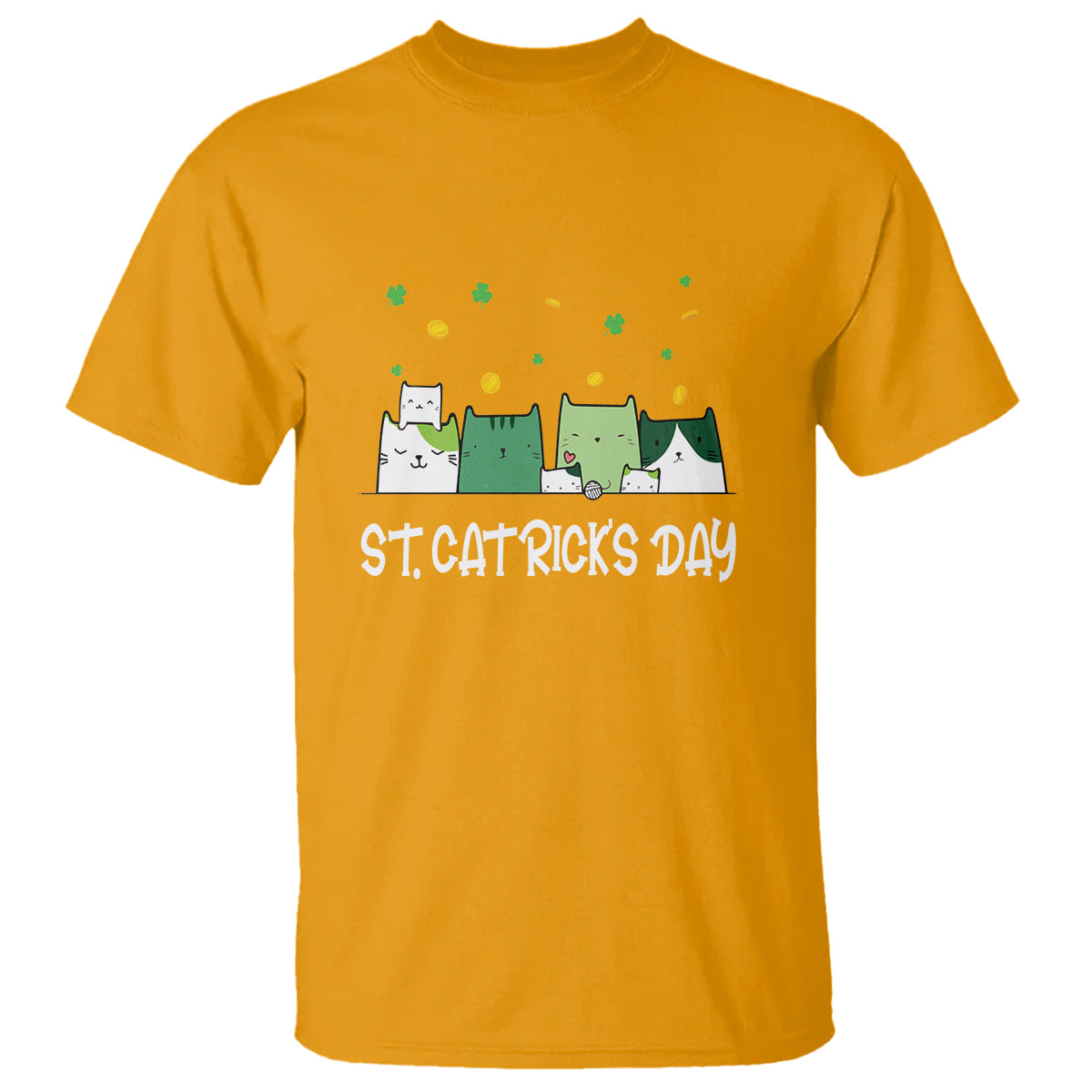 Happy Patrick's Day T Shirt St.Catrick's Lucky Cat Shamrock Hat - Wonder Print Shop
