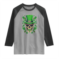 St Patrick's Day Raglan Shirt Irish Sugar Skull Lucky Shamrocks Hat