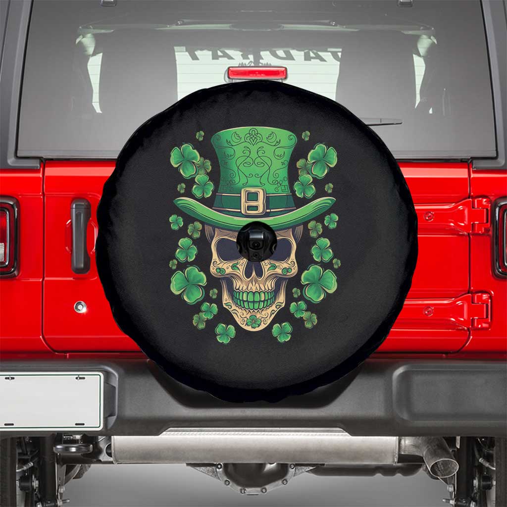 St Patrick's Day Spare Tire Cover Irish Sugar Skull Lucky Shamrocks Hat
