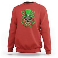 St. Patrick's Day Sweatshirt Irish Sugar Skull Lucky Hat Shamrocks - Wonder Print Shop
