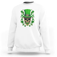 St. Patrick's Day Sweatshirt Irish Sugar Skull Lucky Hat Shamrocks - Wonder Print Shop